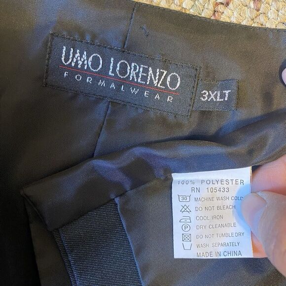 3XLT Umo Lorenzo Formalwear Business Western SuitVest Adjustable Strap Men Black - Picture 3 of 7